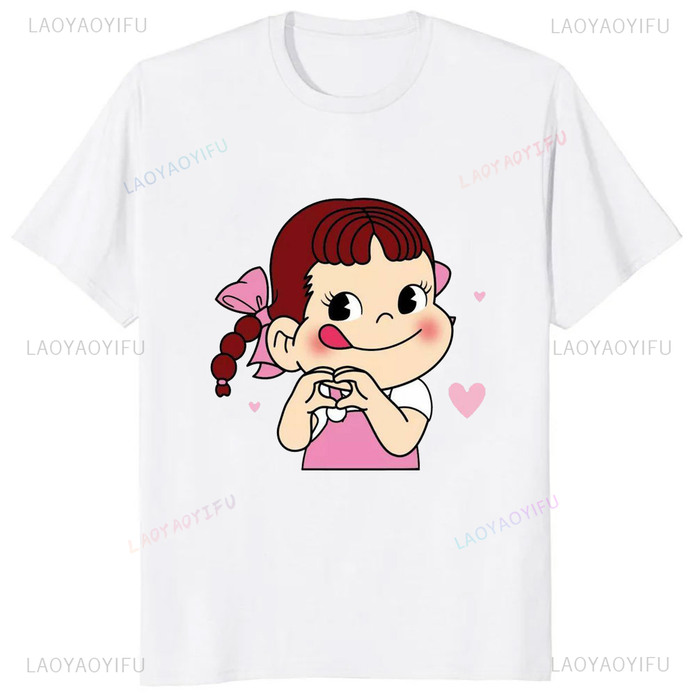 Streetwear Brand T Shirt - Japanese Kawaii Girl Milk Peko-chan Printed