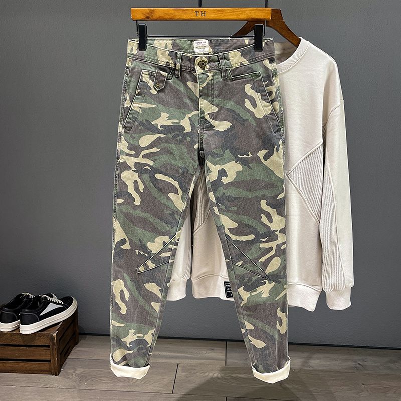 Streetwear Brand Pants - Splicing Camo Pants Men's 2026 Spring
