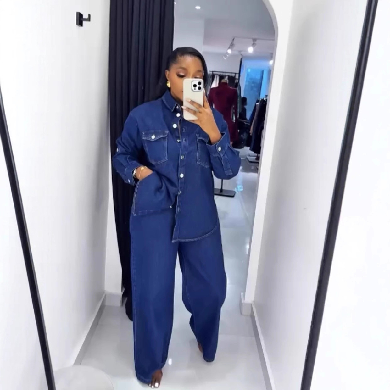 Jeans 2 Piece Sets Women Denim - огляд і ціна Streetwear Brand Pants