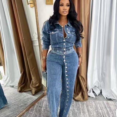 Jeans Suit Women Denim 2 Piece - огляд і ціна Streetwear Brand Pants