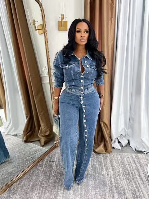 Jeans Suit Women Denim 2 Piece - огляд і ціна Streetwear Brand Pants