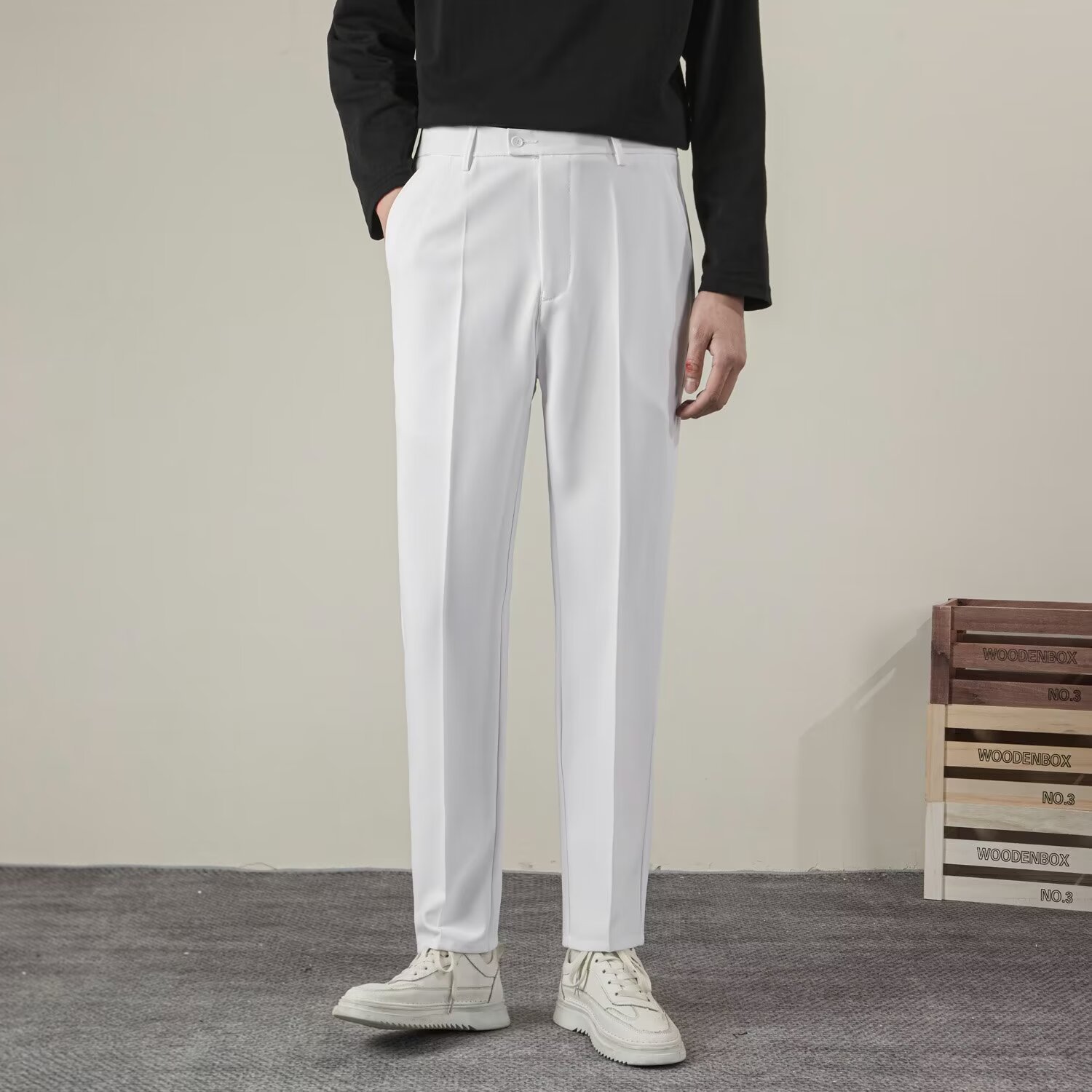 Summer Men's Solid Color Strai - огляд і ціна Streetwear Brand Pants
