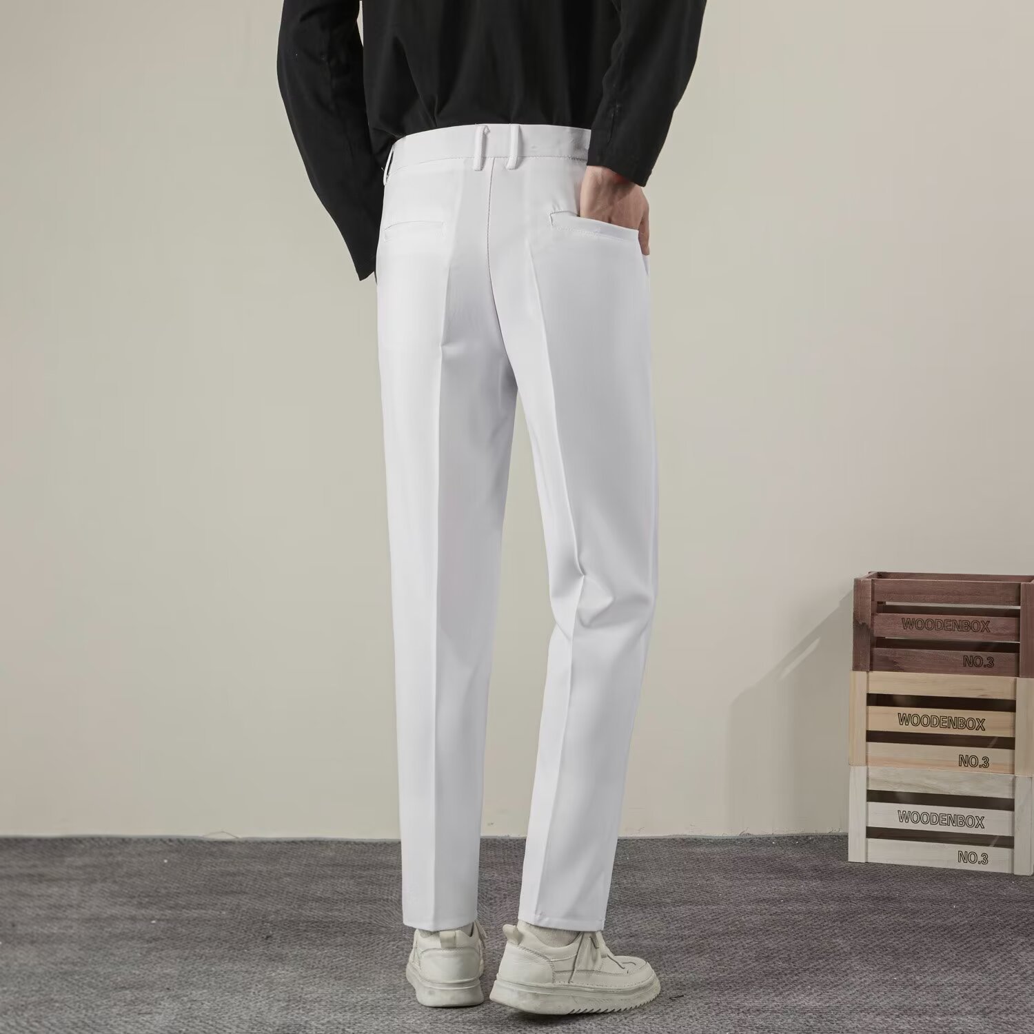 Summer Men's Solid Color Strai - огляд і ціна Streetwear Brand Pants