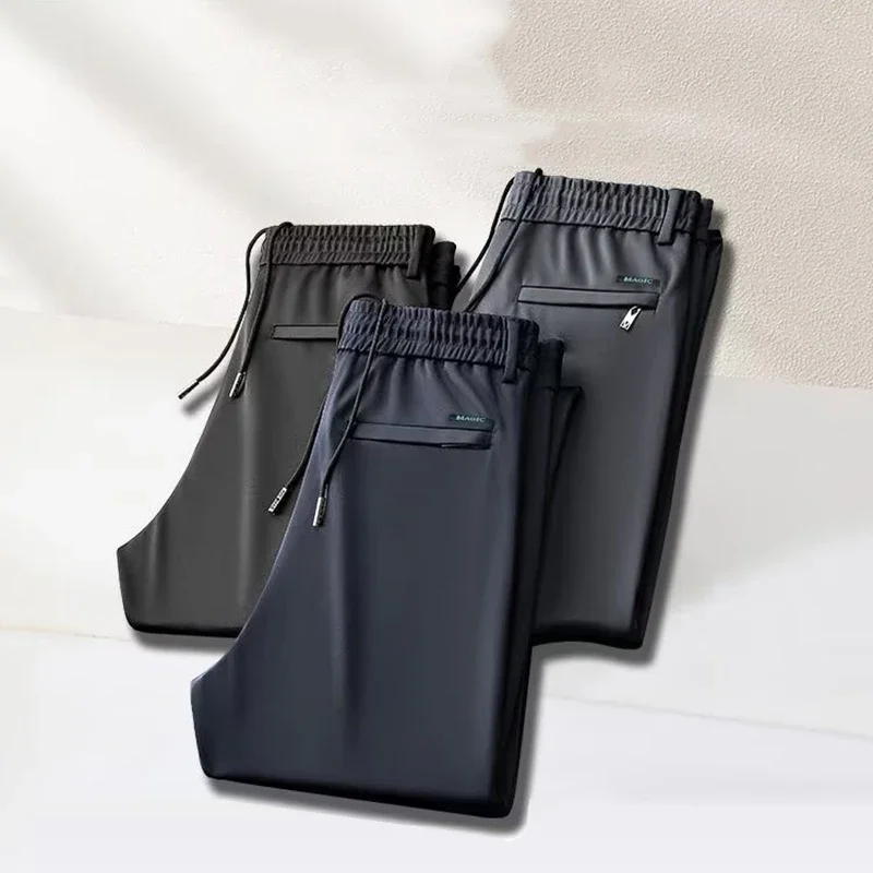 Men Elastic Waist Pants Male C - огляд і ціна Streetwear Brand Pants